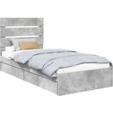  Krevet s od storage Betonski sivi 75 x 190 cm Konstruirano drvo | shoptok.hr