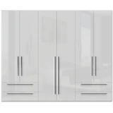 plakar P64-2/PN - kolekcija piano - kristalno bela/kristalno bela hg lak - 272x224x56 cm