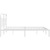  Metalni okvir za krevet s uzglavljem bijeli 150x200 cm | shoptok.hr