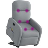 vidaXL Električni masažni naslanjač s funkcijo vstajanja svetlo siv | Shoptok.si