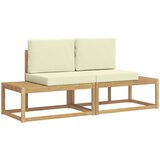  Set vanjskih sofa s jastukom 2 pcs Bijela i krem Poliester | shoptok.hr