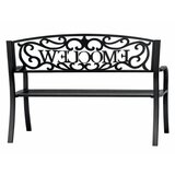  DOBRODOŠLI Vrtna klupa za terasu Metalna 3 sjedala Crna 127 cm | shoptok.hr