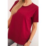 Polski Women's cotton blouse in a classic cut maroon | shoptok.hr