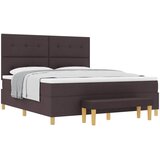  Krevet s opruga kutije Tamno smeđa 200 x 180 cm tkanina | shoptok.hr