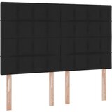 vidaXL Krevet S LED lampica s uzglavljem Crna 140 x 200 cm tkanina | shoptok.hr
