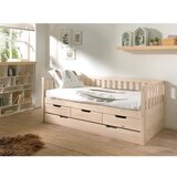 Vipack Dječji krevet od masivnog bora s dodatnim ležajem s prostorom za odlaganje s podnicom 90x200 cm u prirodnoj boji Fritz – | shoptok.hr
