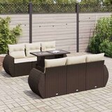vidaXL 7-dijelni set vrtnih sofa od poliratana s jastucima smeđi | shoptok.hr