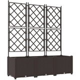  Vrtna saksija s rampom 3 kom Smeđa 120x40x143 cm | shoptok.hr