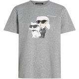 Karl Lagerfeld Majica pegasto siva / črna / naravno bela | Shoptok.si