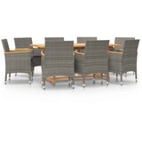  7-dijelni vrtni blagovaonski set s jastucima sivi | shoptok.hr