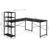 Bolzz Ugaoni radni sto sa policama – Black LOFT ModernHome | Eponuda.com