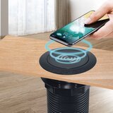 solight DC64BW-PD20 - Ugradni bežični punjač + USB A+C, crna | Eponuda.com