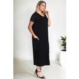 Dewberry 43964 Plus Size Jumbo Short Sleeve Dress-BLACK | shoptok.hr