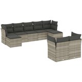 vidaXL 9-dijelni set vrtnih sofa od poliratana s jastucima svjetlosivi | shoptok.hr