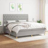 The Living Store Box spring postelja z vzmetnico svetlo siva 200x200 cm blago - Box Spring Postelja, (21520935) Cene