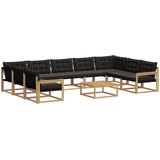 vidaXL Zunanja garnitura za sedenje z blazino 10 pcs Bela in črna, (5000282491) | Shoptok.si