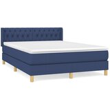  Krevet s oprugama i madracem plavi 140 x 190 cm od tkanine | shoptok.hr