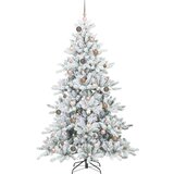 vidaXL Umjetno božićno drvce s nogom s 300 LED dioda Bijelo 210 cm PVC | shoptok.hr