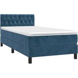 vidaXL Box spring postelja z vzmetnico LED temno modra 90x19 | Shoptok.si