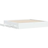 vidaXL Posteljni okvir s predali bel 160x200 cm inženirski les | Shoptok.si