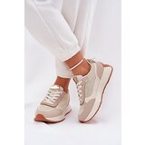 Boto Ladies Sports Shoes With Mesh On Platform Beige Poova | Shoptok.si