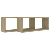 vidaXL kockaste zidne police 2 kom boja hrasta 60x15x23 cm od iverice | shoptok.hr