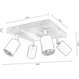  Spot-Light DO2910456 - Plafonsko spot svetlo MANARA 4xGU10/5W/230V borovina | Eponuda.com