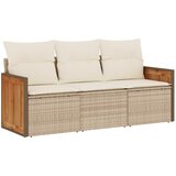  The Living Store Vrtna sedežna garnitura 3-delna z blazinami bež poli ratan - Vrtna Sedežna Garniture, (21443169) | Shoptok.si