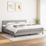 Maison Chic Box spring postelja - Vzmetna postelja z vzmetnico svetlo siva 200x200 cm blago SL240, (21909111) | Shoptok.si