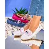 Resti Women's openwork white moccasins with decorative crystals Cizzas | ePonuda.com