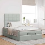  Okvir za krevet s madracima svjetlosivi 120x190 cm baršunasti | shoptok.hr