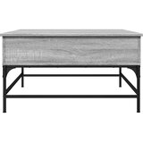  Stolić za kavu siva boja hrasta 80x80x45 cm od drva i metala | Eponuda.com
