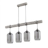 Brilagi Luster na sajli WOOD GLASS 4xE27/60W/230V borovina/siva/zadimljeno-siva | Eponuda.com