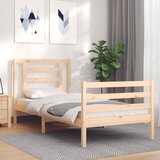 vidaXL Posteljni okvir z vzglavjem 90x200 cm trden les | Shoptok.si