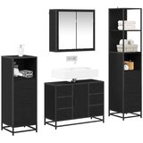  Set namještaja za kupaonicu 4 kom. Crni hrast Konstruirano drvo | shoptok.hr