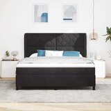  Krevet s opruga kutije s uzglavljem Crna 200 x 180 cm Baršun | shoptok.hr