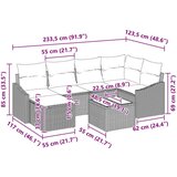  Set od 6 dijelova vrtnih sofa s jastučićima sivo poli ratan | shoptok.hr