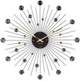 Karlsson stenska ura v črni barvi Sunburst, ø 50 cm Cene