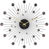 stenska ura v črni barvi Sunburst, ø 50 cm
