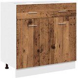 vidaXL Spodnja omarica s predalom starinski les 80x46x81,5 cm inž. les | Shoptok.si