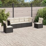 Maison Chic Seti vrtnega pohištva - Vrtna garnitura - Vrtni pohištvo set 6-delna z blazinami črna poli ratan, (21812774) | Shoptok.si