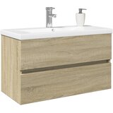  2-dijelni set kupaonskog namještaja od keramike i drva | shoptok.hr