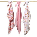 BabyOno Bambus tetra pelene Boho lišće, roza | shoptok.hr