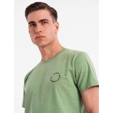 Ombre Men's printed cotton t-shirt with round neckline - green | shoptok.hr