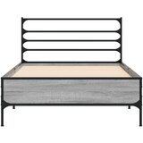 vidaXL Posteljni okvir siva sonoma 90x190 cm inženirski les in kovina, (21142791) | Shoptok.si
