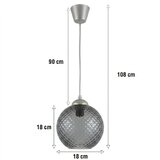 Brilagi LED luster na sajli R GLASS 1xE27/60W/230V prečnika 18 cm srebrna/dimno-siva | Eponuda.com