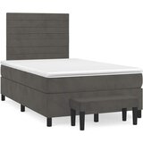  box spring s madracem tamnosivi 120 x 190 cm baršun | shoptok.hr