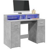  Radni stol s LED svjetlima sivi 120x55x91 cm konstruirano drvo | shoptok.hr