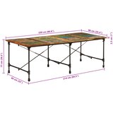  Blagovaonski stol 220 x 90 x 77 cm od masivnog obnovljenog drva | shoptok.hr