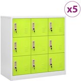 vidaXL Omara s ključavnico 5 kosov siva in zelena 90x45x92,5 cm jeklo Cene